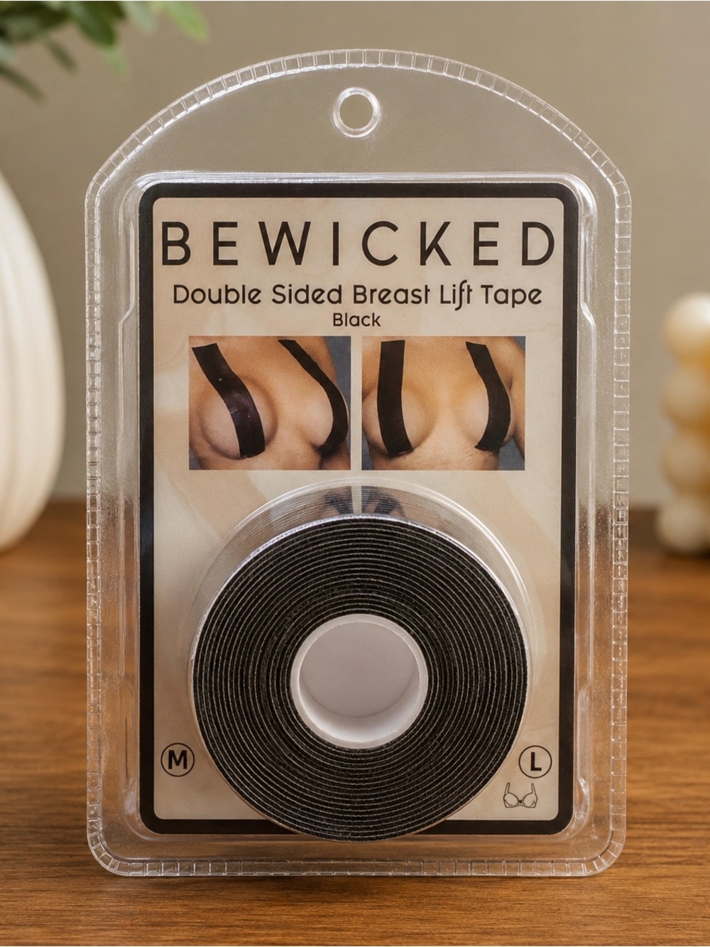 Be Wicked Double Sided Breast Lift Tape Black New Sealed Roll NIB